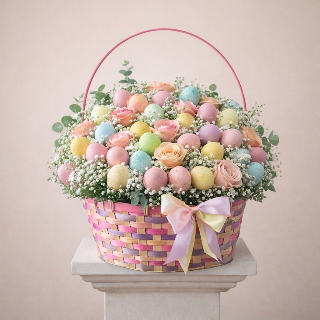 Pastel Easter Garden Basket – Colorful Spring Flowers Orlando
