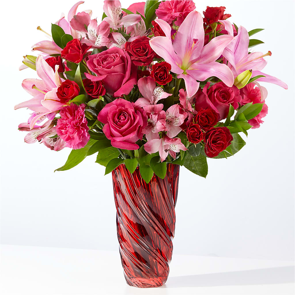 In Love Bouquet with Luxe Swirl Vase – Kalas Events Inc, Orlando FL
