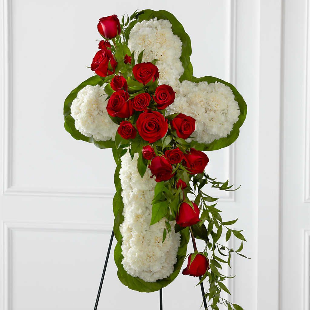 Floral Cross Easel – Kalas Events Inc, Orlando FL