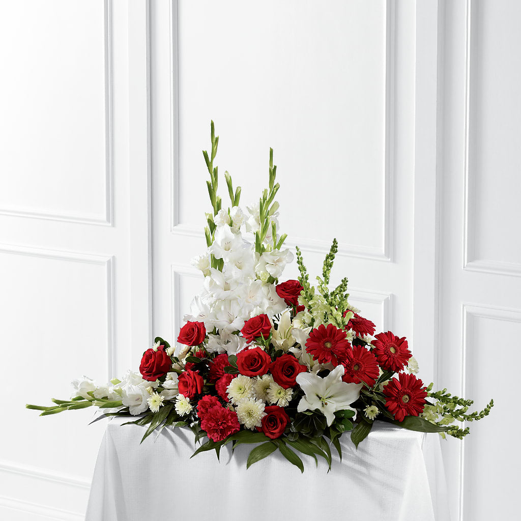 Crimson & White Arrangement – Kalas Events Inc, Orlando FL
