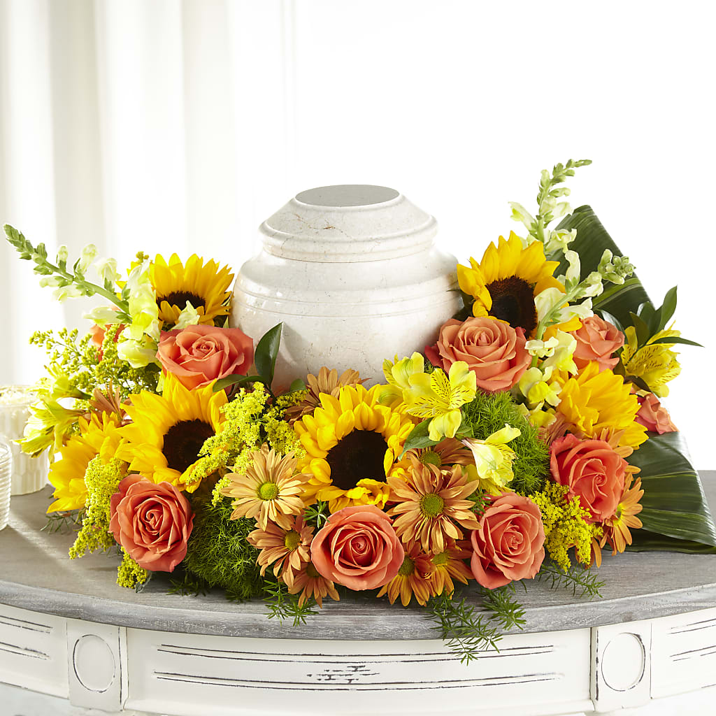 Faithful Sunflower Cremation Adornment – Kalas Events Inc, Orlando FL