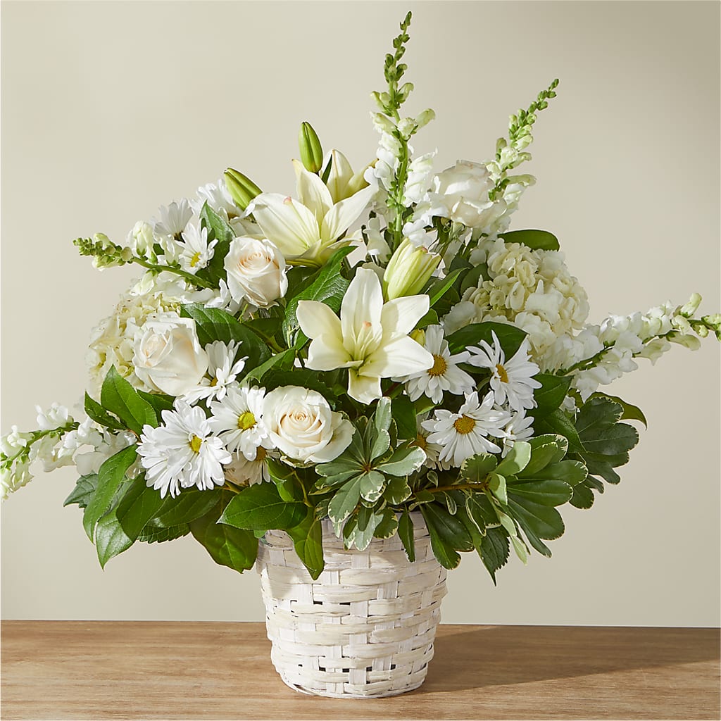 Ivory Elegance Floral Basket – Kalas Events Inc, Orlando FL