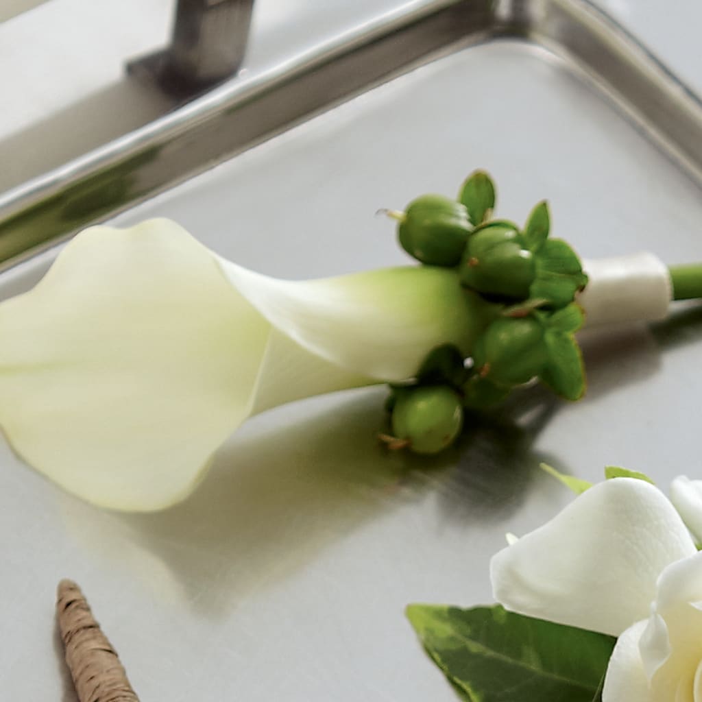 White Calla Boutonniere – Kalas Events Inc, Orlando FL