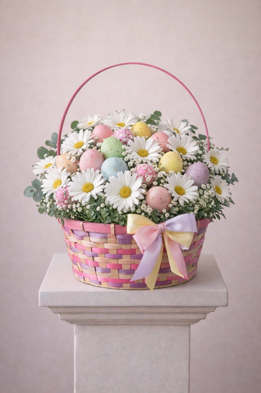 Easter Daisy Basket – Pastel Spring Flowers Orlando