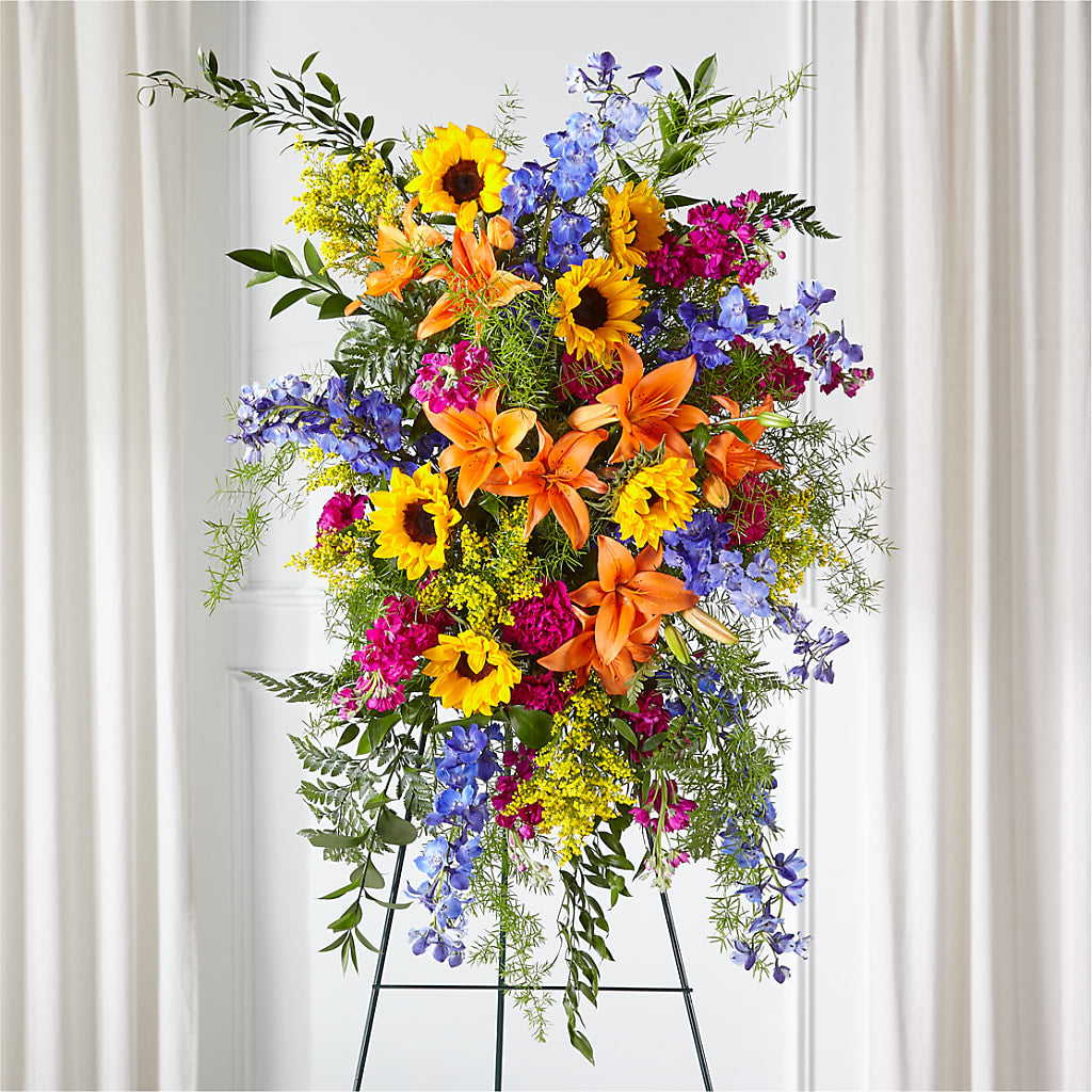 Sunlit Memories Standing Spray (Standard) –  Kalas Events Inc, Orlando FL