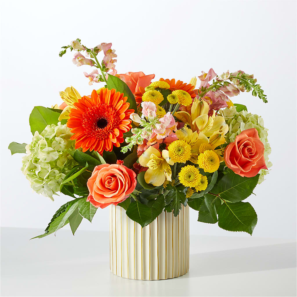 Autumn Sunshine Bouquet with Ivory Vase –  Kalas Events Inc, Orlando FL