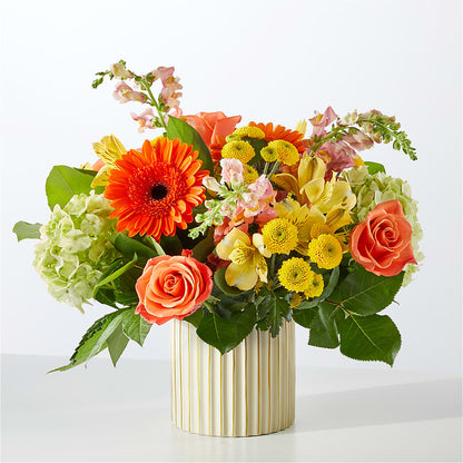 Autumn Sunshine Bouquet with Ivory Vase –  Kalas Events Inc, Orlando FL