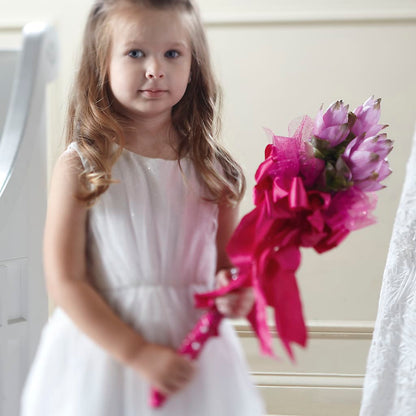 Sparkle Pink Flower Girl Bouquet –  Kalas Events Inc, Orlando FL